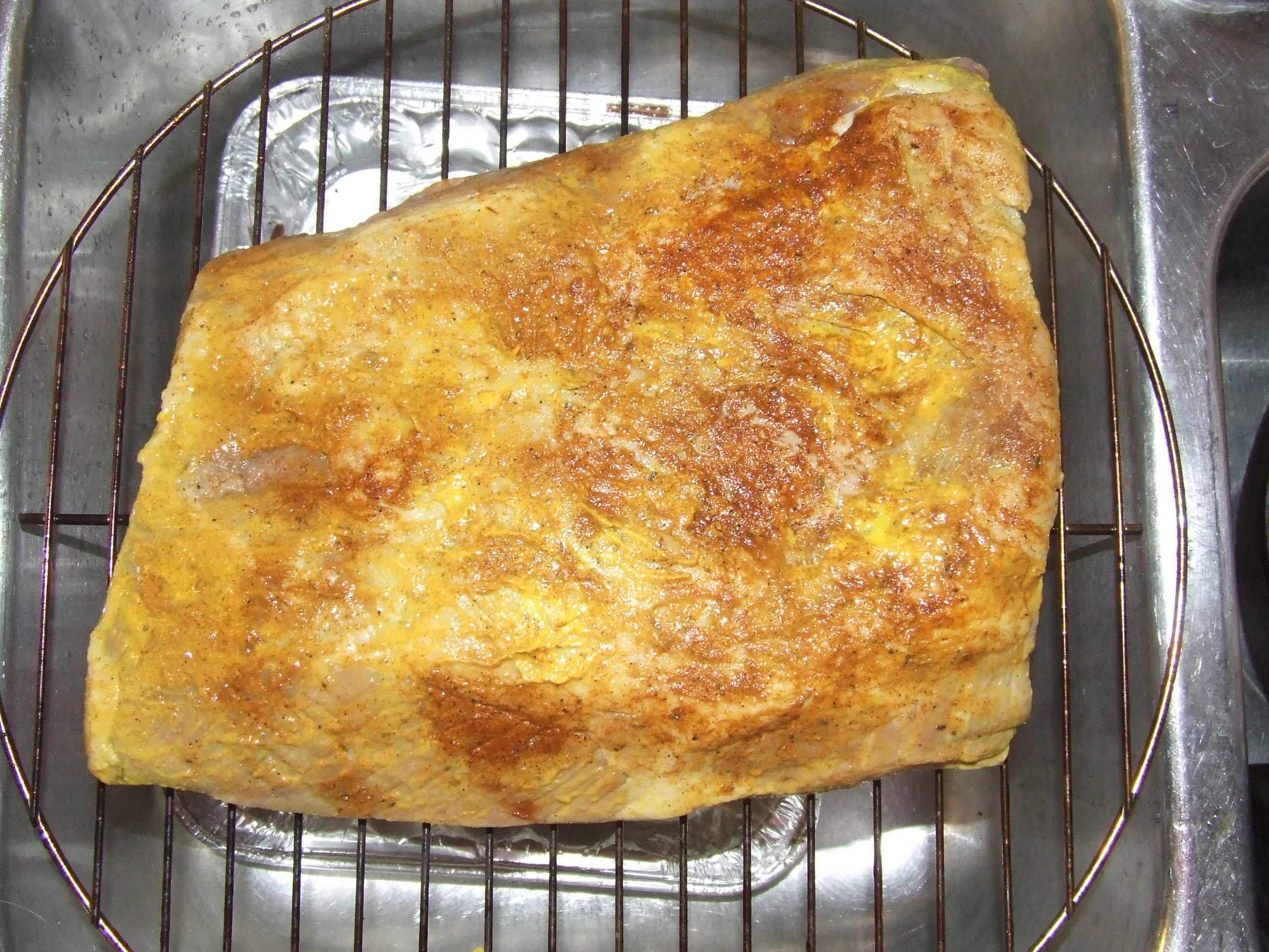 Brisket a' smokin . . .